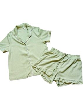KIKIT Pajama Set Mint Green Short Sleeve Lounge Set M